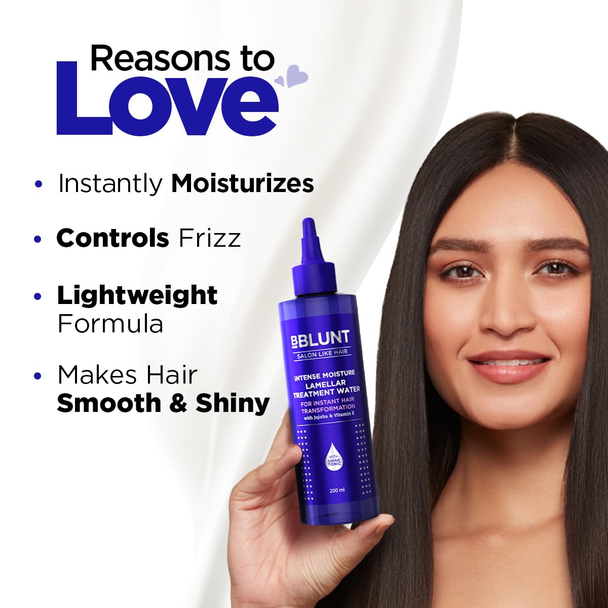 Bblunt Intense Moisture Lamellar Treatment Water | Wonder Water | Miracle Conditioner | Conditions Instantly | For Dry & Frizzy Hair | Rinse out Moisturizing Hair Treatment for Silky, Shiny, Smooth Looking Hair | 200 ml