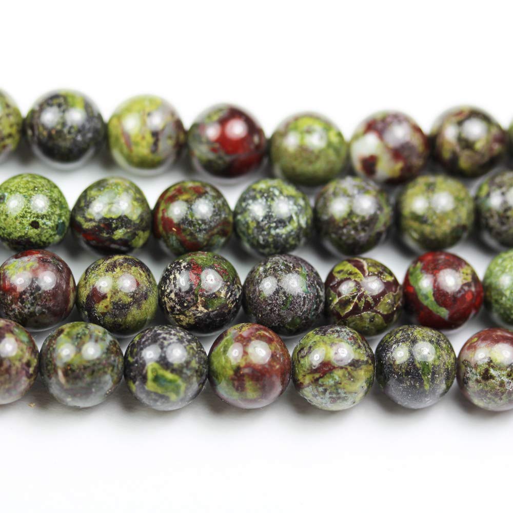 Dragon's  Blood Jasper Beads for Jewelry Making Energy Healing Crystals Jewelry Chakra Crystal Jewerly Beading Dragon Blood Jasper 8mm Supplies 15.5inch About 46-48 Beads