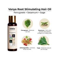 Vedix Customized Hair Fall Control For Normal/Oily Hair-Dry Scalp & Curly Hair-3 Product Kit-Anti Hair Fall Oil Fenugreek + Sesamum & Shampoo - Hair Growth Serum, Off White, 550 Grams