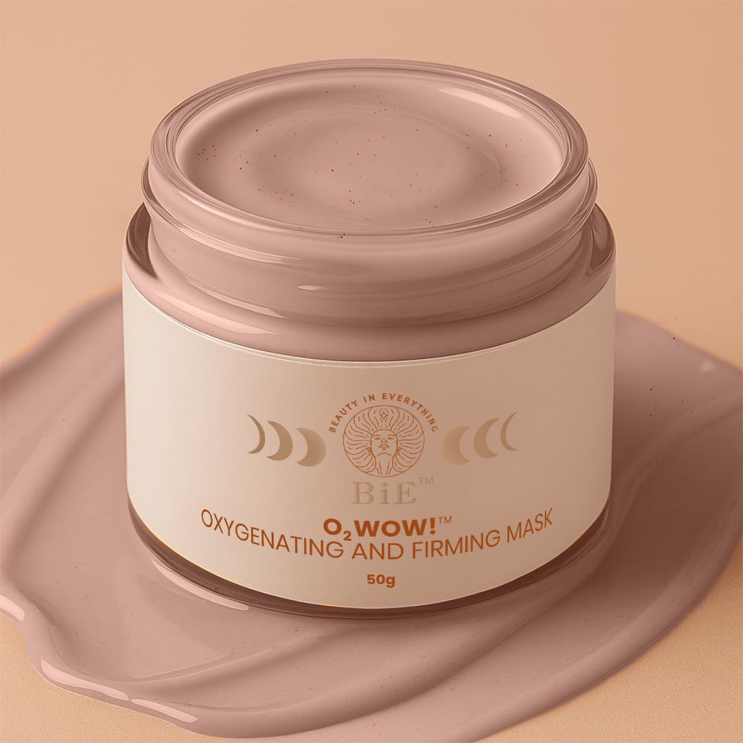 BiE O2WOW Oxygenating & Firming Face Mask | Detan, Pigmentation & Dark Spot Care | Instant Tan Removal | Acai Berry, Ginseng Stem Cells & Vital Oxygen | All Skin Types | 20gm