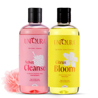 Uniqura Brightening Body Wash Combo With 1% Salicylic Acid & Vitamin C Body Washes| Prevents Body Acne & Sun Damage | Shower Gel For Men & Women (300 ml each+Free Loofah)