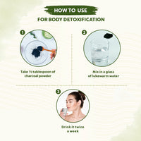 INDUS VALLEY 100% Natural Activated Charcoal Powder Ideal for Skin Removes Dead Skin, Impurities, Detoxifies Skin - (100g)