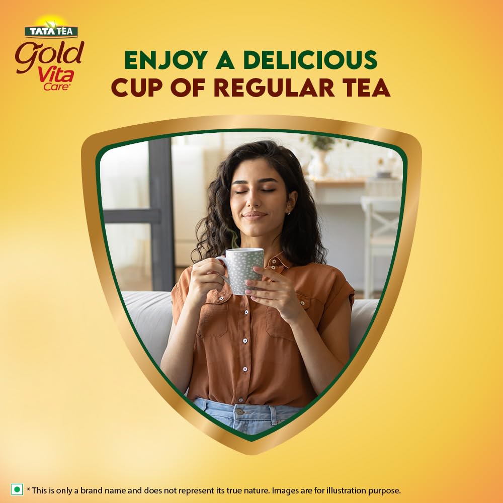 Tata Tea Gold Vitacare | Tea With Power Of 4 Vitamins | Vitamin D | Vitamin B6 | Vitamin B9 | Vitamin B12 | Loose Leaf Black Tea | 500 Gram