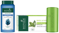 Biotique Bio Kelp Protein Shampoo for Falling Hair Intensive Hair Regrowth Treatment, 340ml & Biotique Basil And Parsley Revitalizing Body Soap, 150g