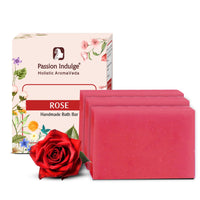 Passion Indulge Handmade Rose Bath Soap– 100% Natural & Vegan | Hydrating & Glowing | Enriched with Essential Oils | Paraben-Free & Sulfate-Free | 100g