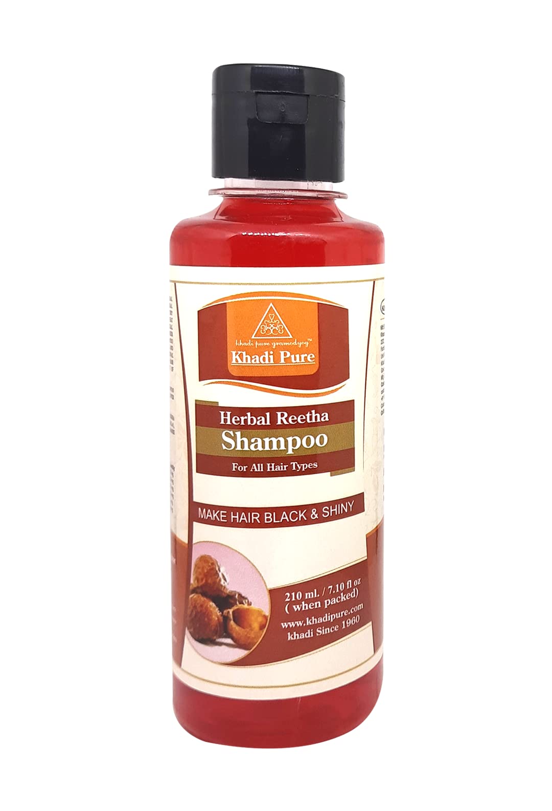 Khadi Pure Herbal Reetha Shampoo/Hair Cleanser, 210 ml,Red