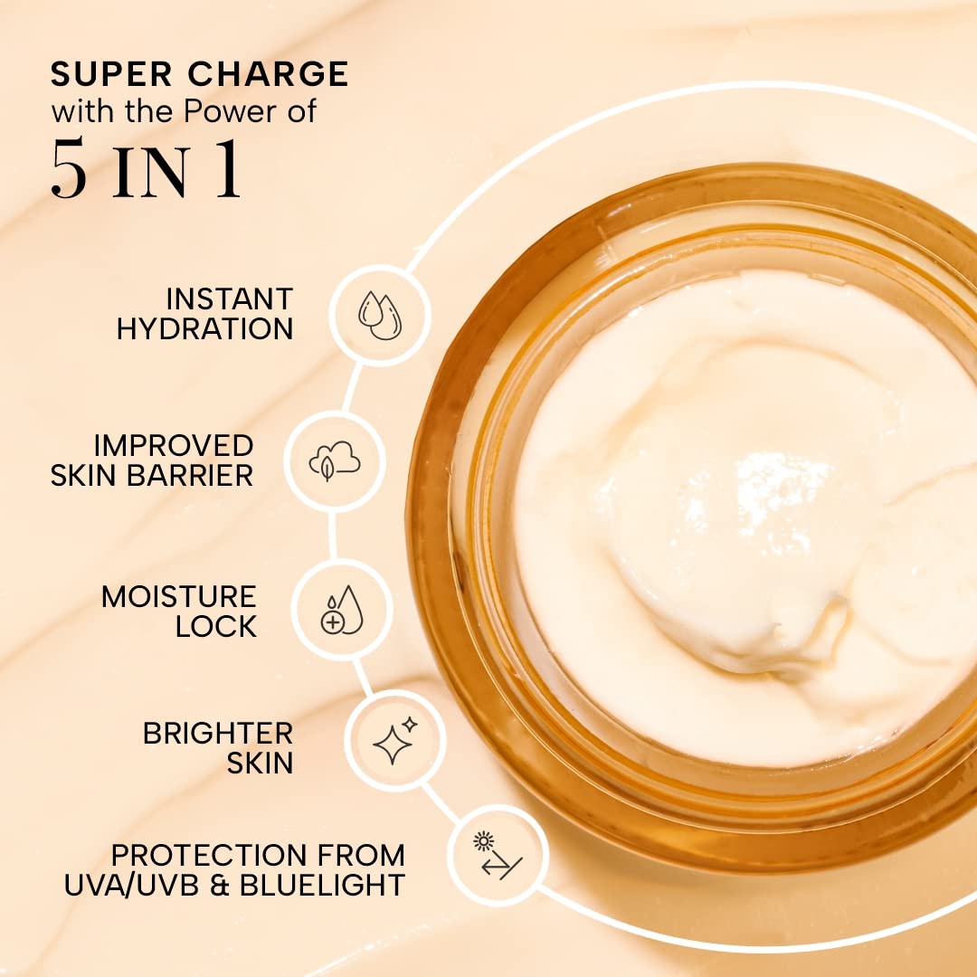 Ras Luxury Oils Super Charge Day Cream with SPF 30 PA++++ Goji Berry & Ceramides | Moisturizer for Glowing Skin with 72HR Hydration | For Skin Brightening | Normal, Oily, Dry & Combination Skin |15gm