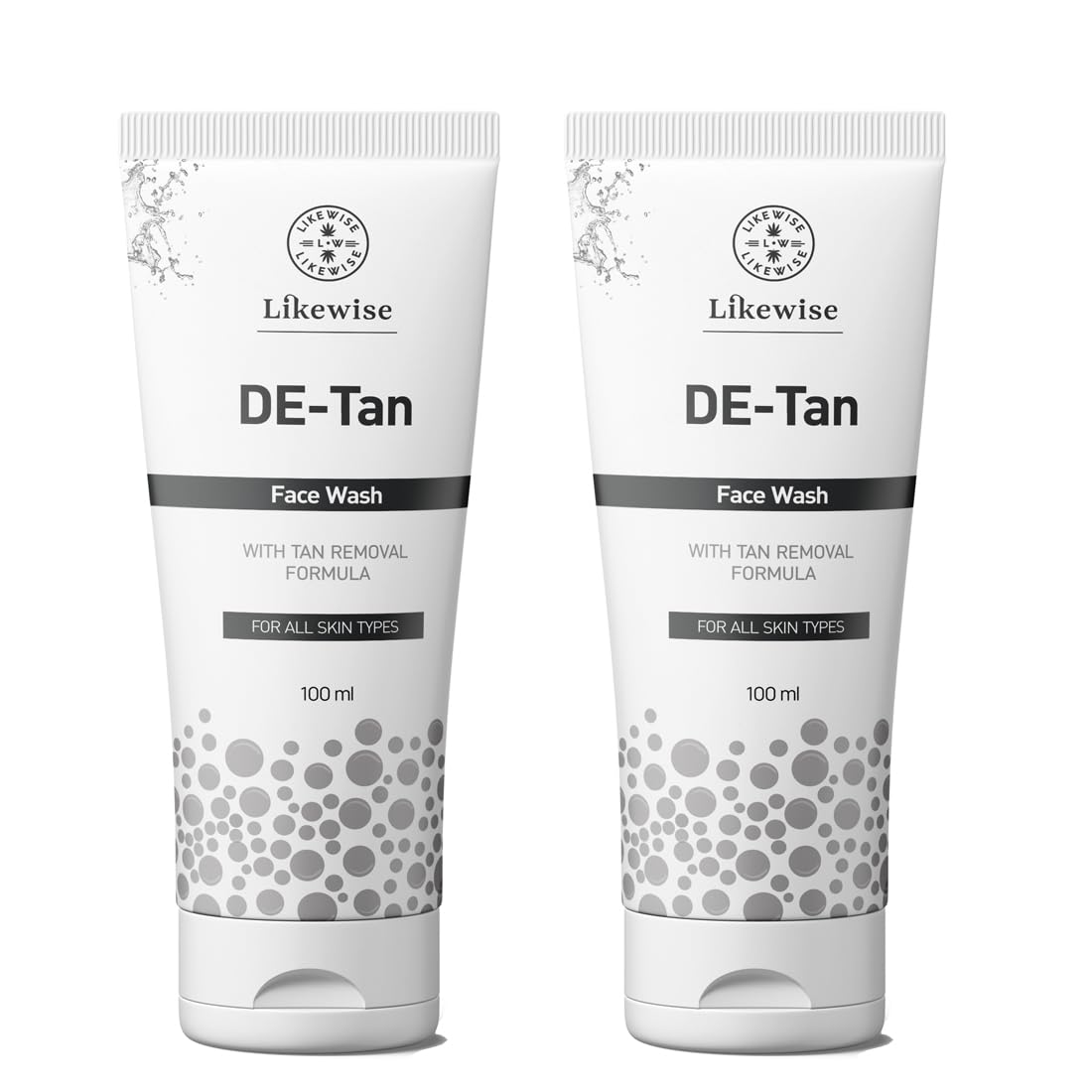 Likewise De Tan Face Wash For Dry Skin | Face Wash For Deep Cleansing & Brightens Skin | Tan Removal Face Wash For Men & Women | 100ml (Pack of 2)