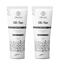 Likewise De Tan Face Wash For Dry Skin | Face Wash For Deep Cleansing & Brightens Skin | Tan Removal Face Wash For Men & Women | 100ml (Pack of 2)