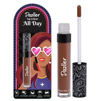 DAZLLER All Day Lipcolour|Moisturizing Kokum Butter|Brown Matte Liquid Lipstick for Women|Non-Transfer|8Hr Stay|Dlc025 Hazelnut Cup|6G