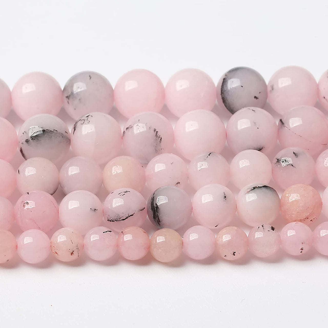 45pcs 8mm Natural Pink Opal Jades Stone Beads Round Loose Spacer Beads for Jewelry Making DIY Bracelets Crystal Energy Healing Power Stone (8mm, Pink Opal Stone)