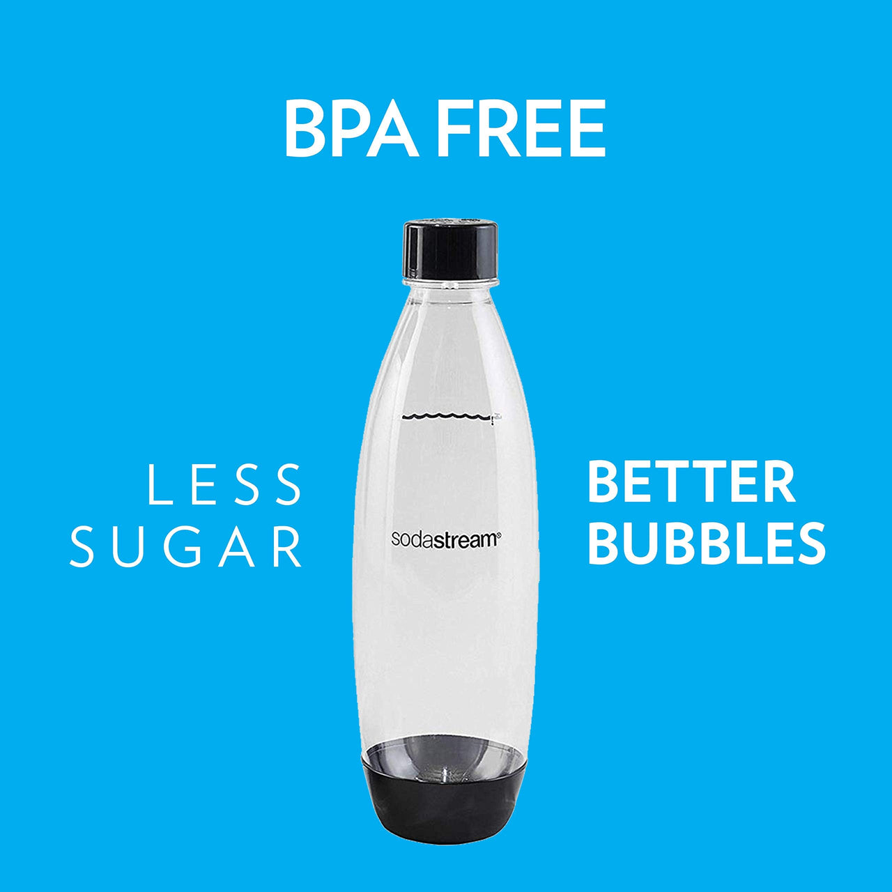 sodastream 0.5L Twin Pack Dishwasher Safe Slim Bottle (Black) Dishwasher Safe Black 0.5L Pack of 2