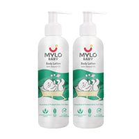 Mylo Baby Body Lotion 200ml Pack of 2 | Made Safe Certified | Dermatologically Tested | Long Lasting 24 Hours Moisturization | Soothes Dryness