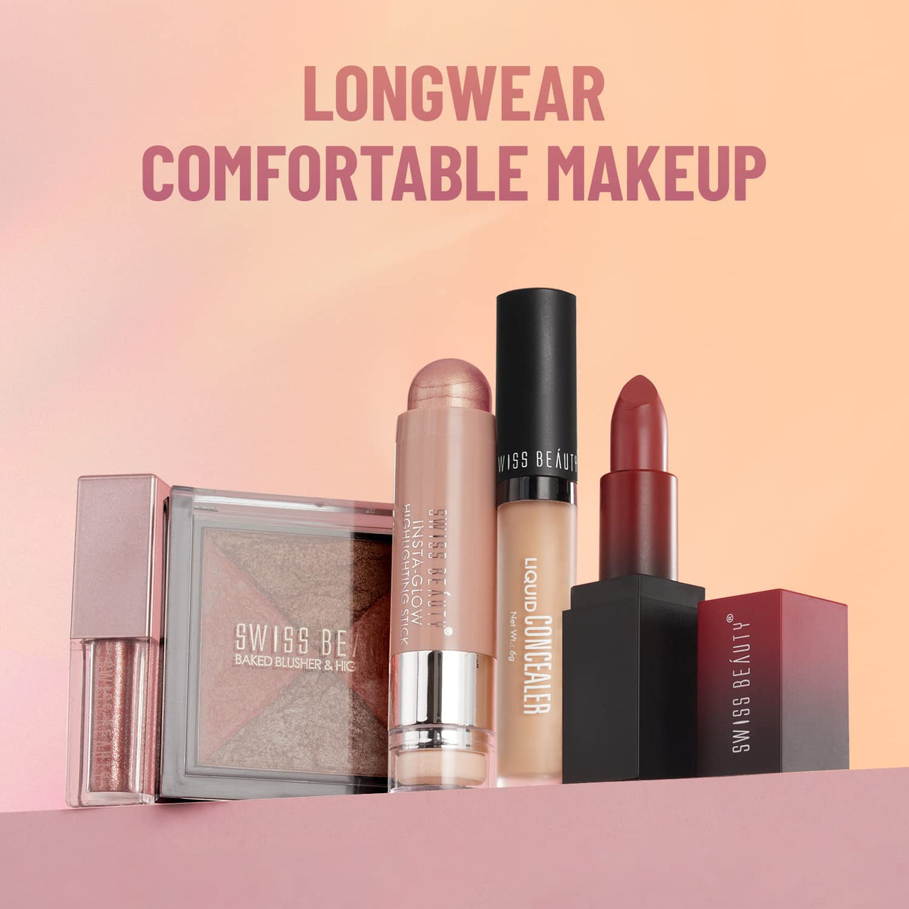 Swiss Beauty Mini Baked Shimmer Blusher And Highlighter Palette For Face Makeup| Multicolor-5, 7 Gm |