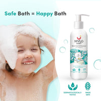 Mylo Baby Body Wash and Shampoo 200 ml | Gentle Cleansing Head-to-Toe | Tear Free Formulation | Made Safe Certified | Dermatologically Tested