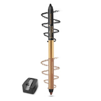 Shryoan Shimmery Dual Kajal with Sharpener | Waterproof | Long-Lasting | Black & Brown Shades | Long lasting smudge proof| Sweat proof Formula | 24-Hour Wear (Pack of 1)