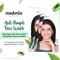 Medimix Ayurvedic Anti Pimple Face Wash 100ml (Combo pack of 3) | With Neem, Aloe Vera, and Turmeric | Helps reduce & prevent pimples | Natural | Herbal | Paraben-free | Soap-free | SLES-Free