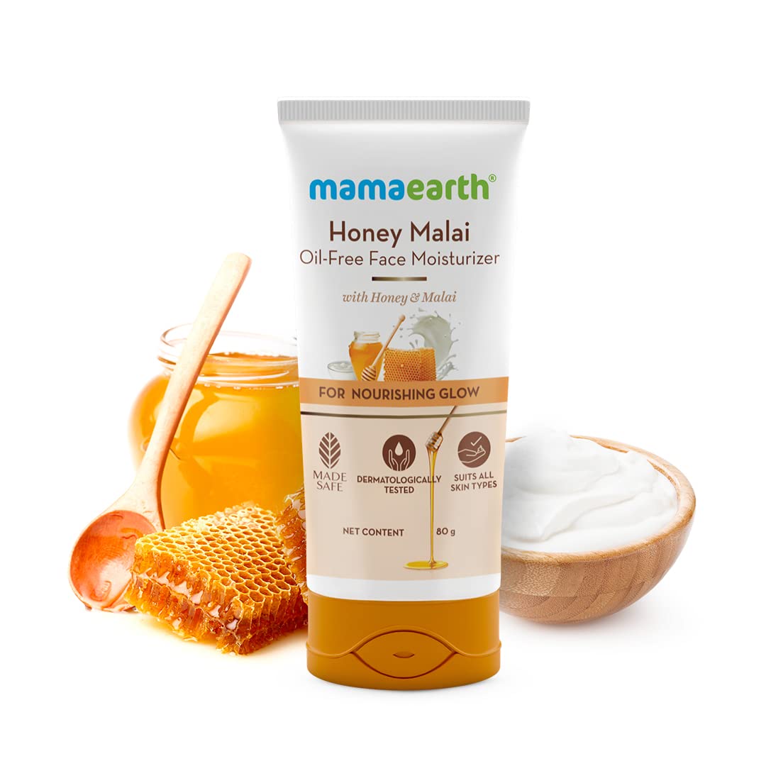 Mamaearth Honey Malai Oil-Free Face Moisturizer for Nourishing Glow - 80 g