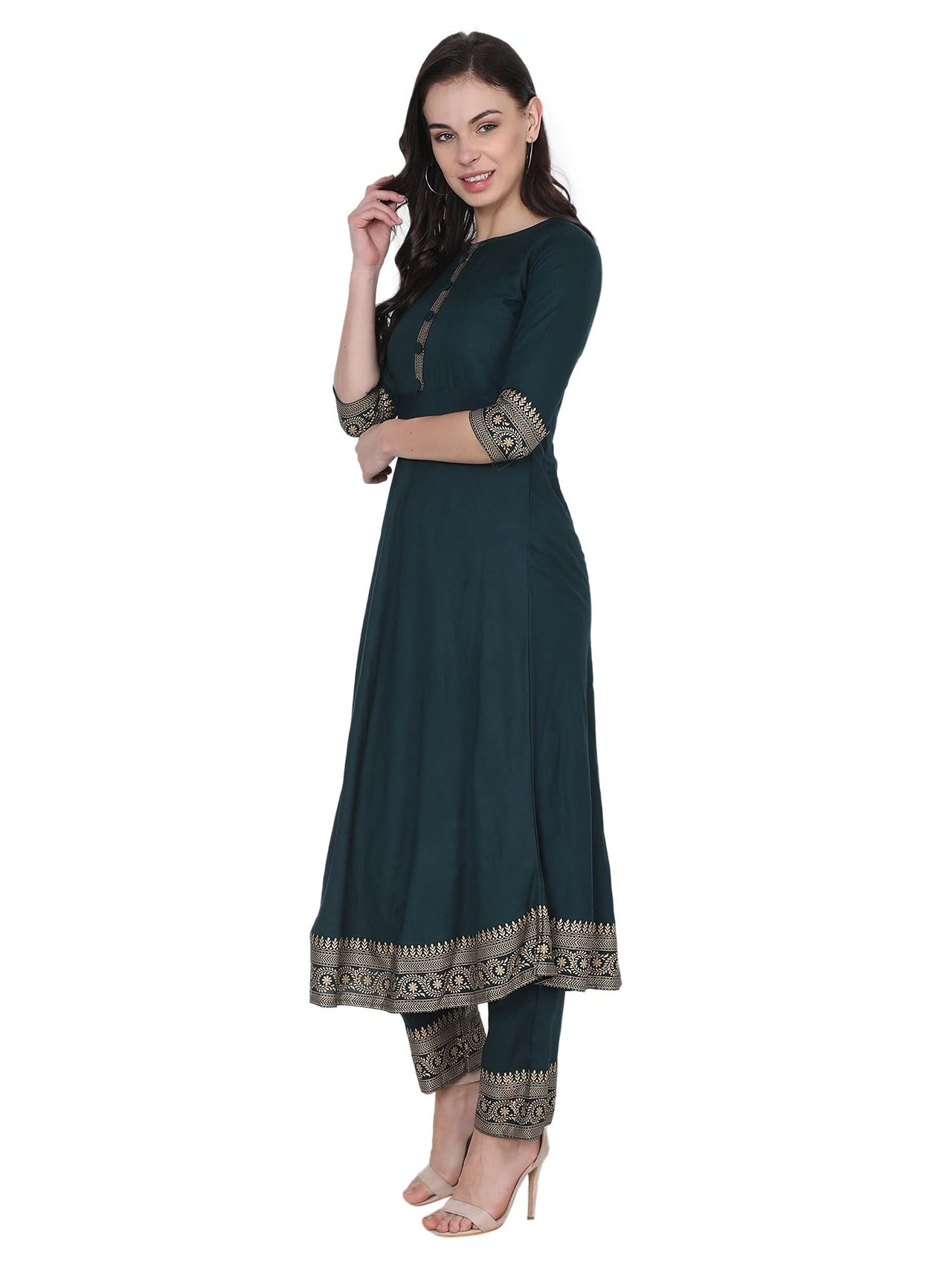 VASTRAMANIAA Women's  Rayon Kurta Palazzo Ethnic Set