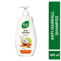 Nyle Naturals Anti-Hairfall Shampoo | For Hairfall Control | With Coconut Milk, Badam and Amla |Gentle & Soft Shampoo For Men & Women |800ml (Pack of 2)