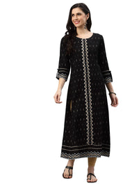 Yash Gallery Women's  Rayon Geometric Printed Anarkali Kurta for Women