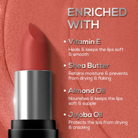 RENEE Prime Matte Lipstick - Spicy Cinnamon, Lightweight & Long-Lasting Formula, Creamy Matte Finish, One Swipe Application, Non-Drying, Vitamin E Infused, 4.5Gm