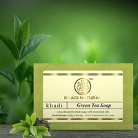 Khadi Natural Green Tea Soap | Herbal Handmade Soap | Bathing Soap for Acne | Soap for Rejuvenating Skin | Pack of 2 |125gm *2) (250 gm)