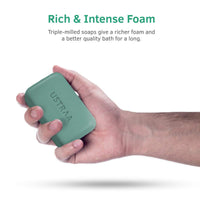 Ustraa Neem & Green Clay Soap For Men - 100 gm - Pack of 8 | Detox & Oil Control | Cleansing with Lasting Fragrance | Rich & Intense Foam | For All Skin Types