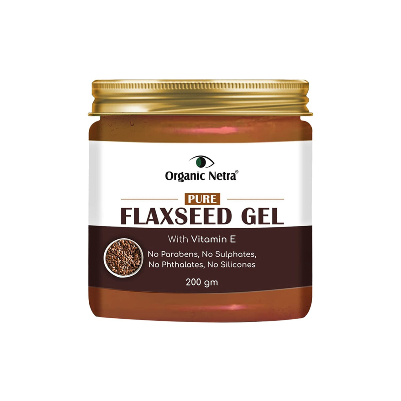 Organic Netra Pure Flaxseed Gel 200g and Organic Netra Cold Pressed Jamaican Black Castor Oil for Hair Growth - 250ml