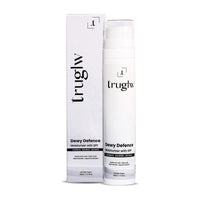 Truglw Dewy Defence Moisturizer with SPF | Hyaluronic Acid, Kojic Acid & Niacinamide | Hydrating, Brightening & Lightweight Sunscreen Moisturizer for Glowing Skin | Non-Sticky & Fast-Absorbing – 50ml