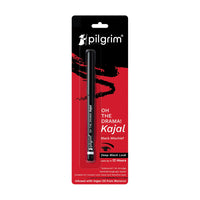 Pilgrim Black Mischief Kajal Smudge & Waterproof Single Stroke Matte Finish Lasts Up To 12Hrs | Kajal for Women | Kajal | Lonng Lasting Eye Makeup |