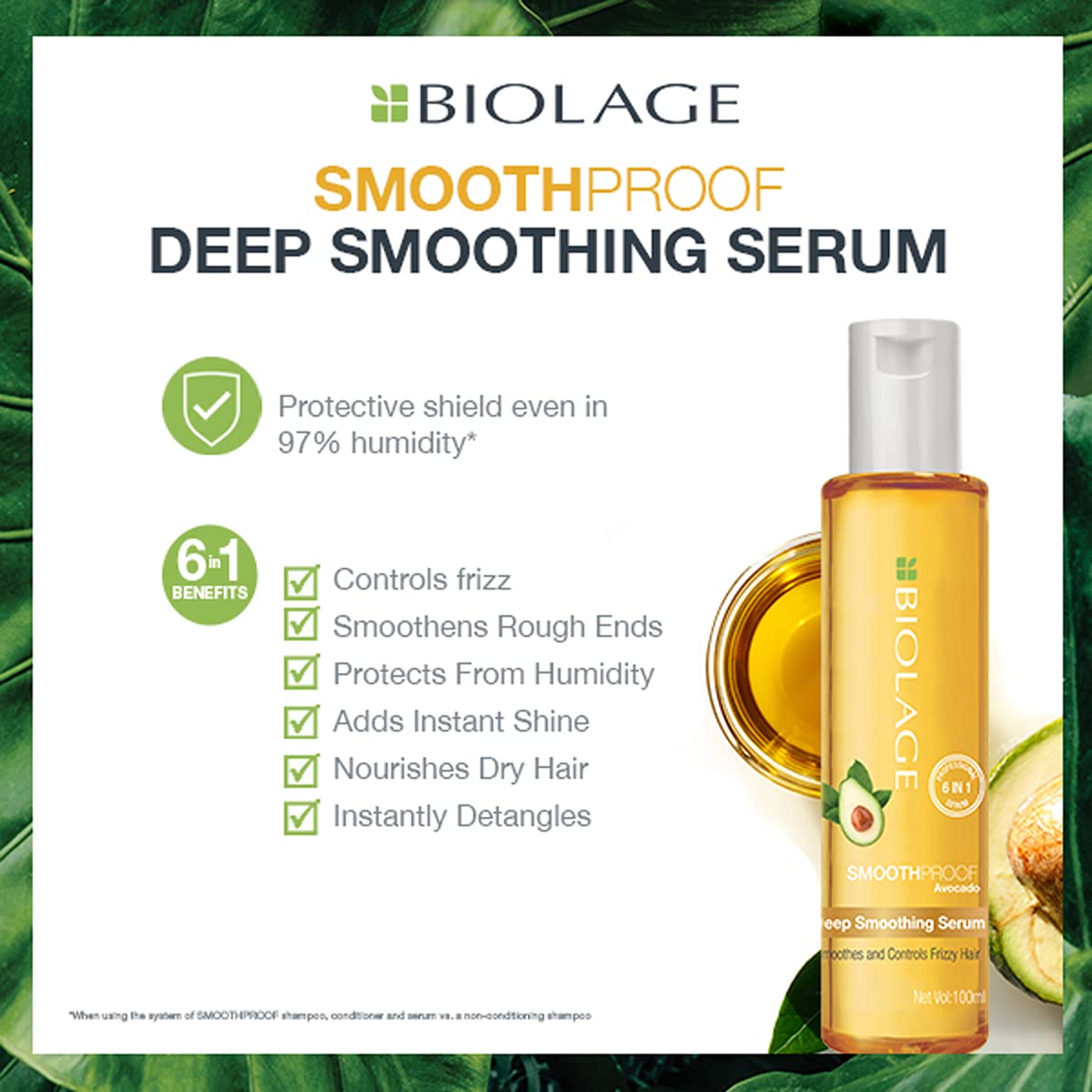 Biolage Smoothproof Deep Smoothing 6-In-1 Professional Hair Serum For Women & Men For Frizzy Hair & Biolage Hydrasource Conditioner | Paraben Free|Intensely Hydrates Dry Hair | For Dry Hair