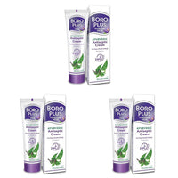 BOROPLUS Antiseptic Cream, 24 Hour Moisturisation, Ayurvedic, Neem, Tulsi & Aloe Vera, 80ml (Pack of 3)