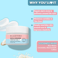 Glamveda Rice & Ceramide 4 Step Daily Skincare Routine Gift Box | Face wash, Serum, Under-eye cream, Moisturizer | For Clear, Glass Korean Skin, Bright & Hydrated Skin