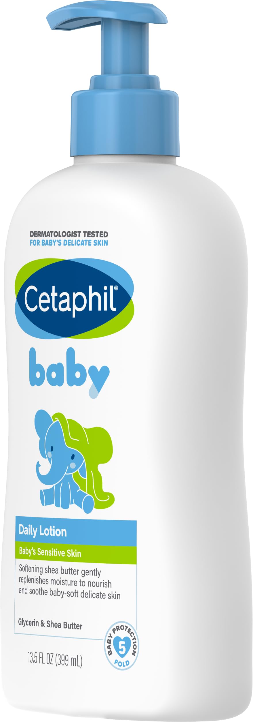 Cetaphil Baby Daily Lotion, Suitable for baby’s delicate skin, Shea Butter and Vit E, Dermatologist Tested and Pediatrician Recommended, 400 ml