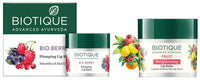 Biotique Bio Fruit Whitening Lip Balm, 12g & Biotique Bio Berry Plumping Lip Balm Smoothes & Swells Lips, 12G