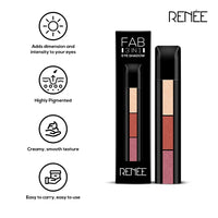 RENEE Fab 3 In 1 Eyeshadow 4.5Gm - Highly Pigmented 3 Shades In 1 Stick, Adds Dimension And Intensity With Shimmery Finish, Enriched With Vitamin E, Assorted