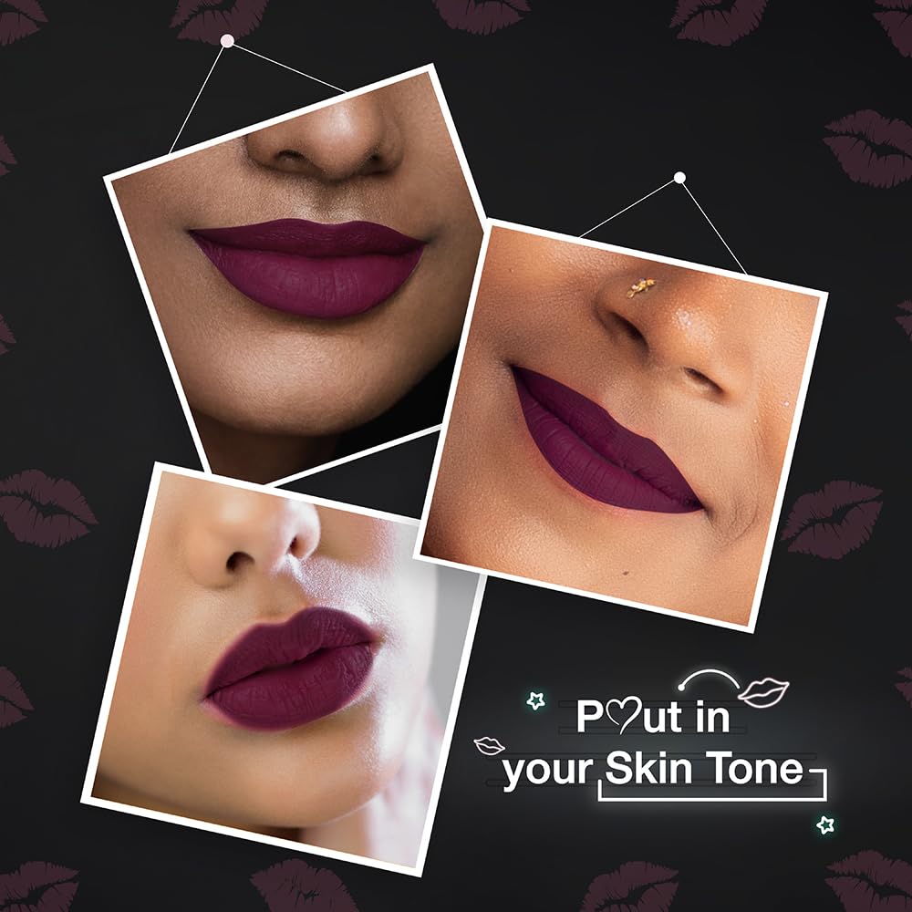 DAZLLER All Day Lipcolour|Moisturizing Kokum Butter|Non-Transfer & Smudge-Proof|8Hr Stay|Matte Liquid Lipstick for Women|Dlc032 Dark Rosewood|6G