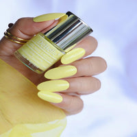 DeBelle Gel Nail Polish Lemon Tart (Lemon Yellow)|Non UV - Gel Finish |Chip Resistant | Seaweed Enriched Formula| Long Lasting|Cruelty and Toxic Free| 8ml Glossy Finish