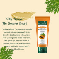 Biotique Papaya Tan Removal Brightening & Revitalizing Face Scrub | Gentle Exfoliation | Smooth and Clear Complexation | 100% Botanical Extracts| Suitable for All Skin Types | 100g (Pack of 3)