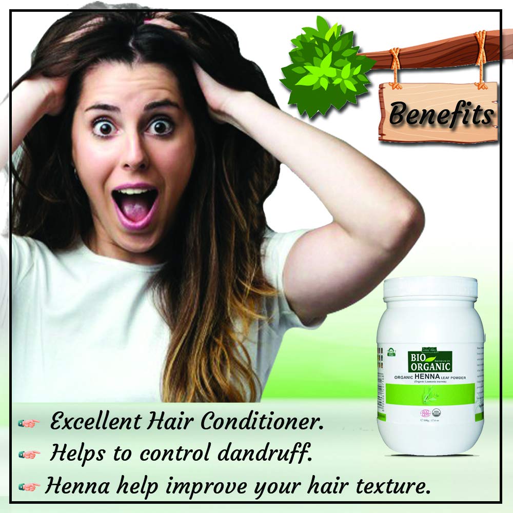 INDUS VALLEY 100% Organic Indigo Leaf Powder Jar with Henna Leaf Powder Jar - (400g+500g=900g)