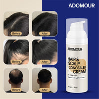 ADOMOUR Hair & Scalp Concealer Cream, 50ml | Covers Grey Roots & Bald Spots Instantly | Sweat Resistant & Stain Proof 24 Hour Formula | Professional & Natural Looking Hair Coverage | For Men & Women