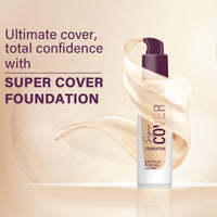 Hilary Rhoda Super Cover Foundation for All Skin Types|Blemish Free|High Coverage & Waterproof Foundation|24-Hour Stay & Non-Sticky Formula|Matte Finish|Blends Flawlessly|30g (Shell White| Shade 01)