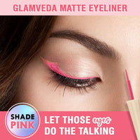 Glamveda Super Matte Liquid Eyeliner – Pink, Smudge-Proof, Waterproof, Quick Drying | 24-Hour Long Stay | Smooth Application | Bold, Clean, Smudge-Free Look