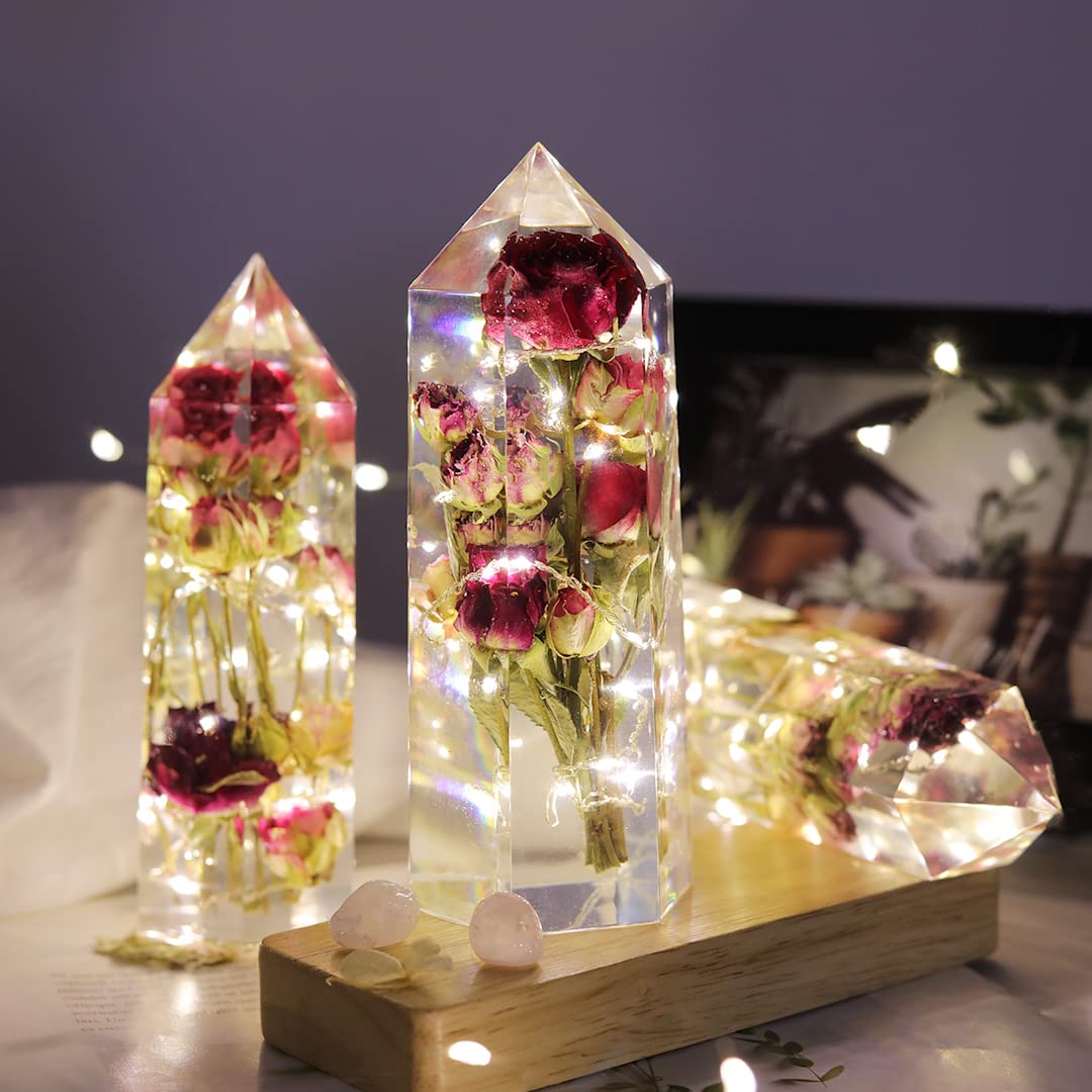 LET's RESIN Crystal Tower Resin Molds, Large Crystal Point Silicone Molds for Resin, 3 Different Sizes Epoxy Resin Molds for DIY Resin Flowers Crystals, Faux Quartz Healing Crystal, Home Decors