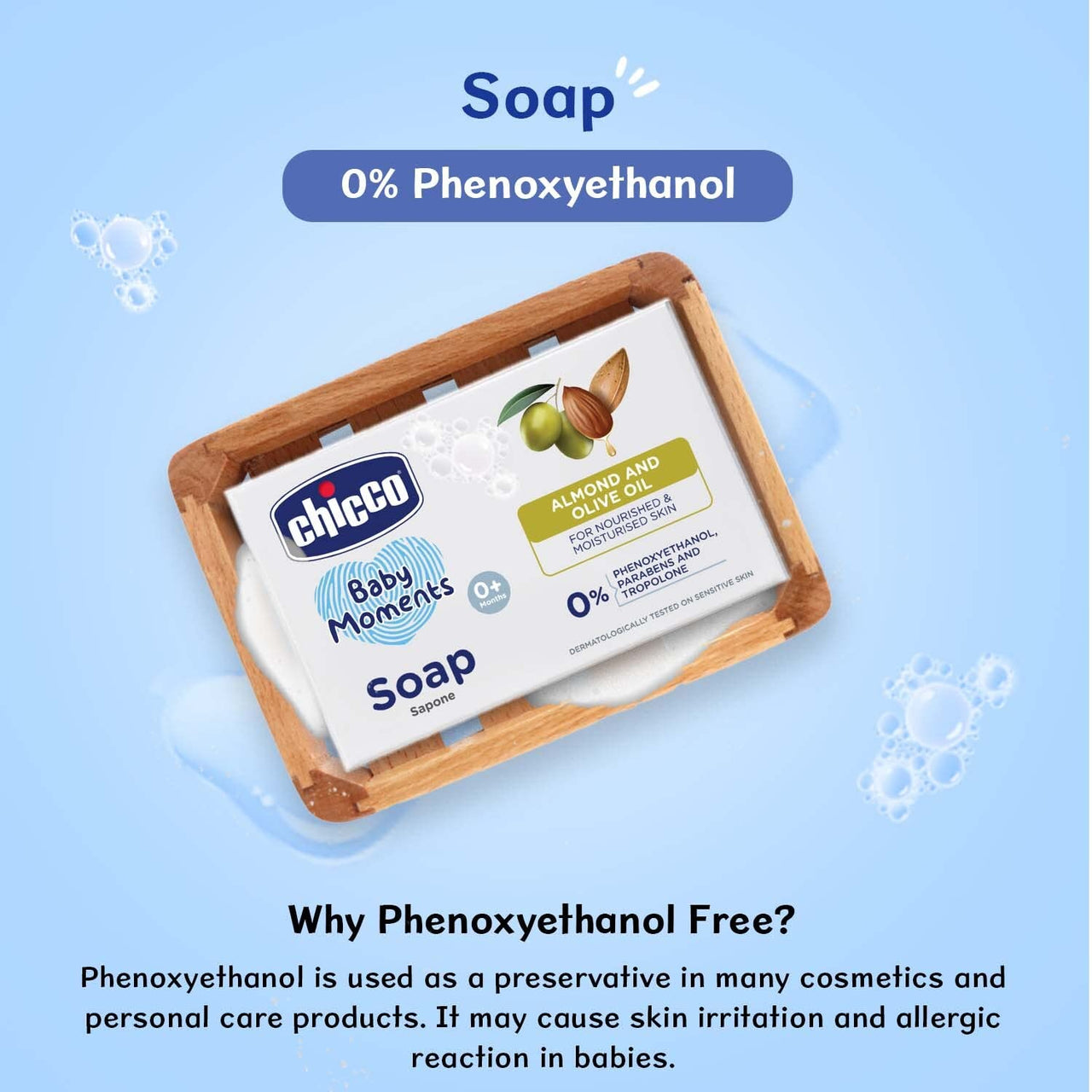 Chicco Baby Moments Soap 75g Buy 3 Get 1 Free For Nourished & Moisturised Skin With Natural Care of Almond & Olive Oil