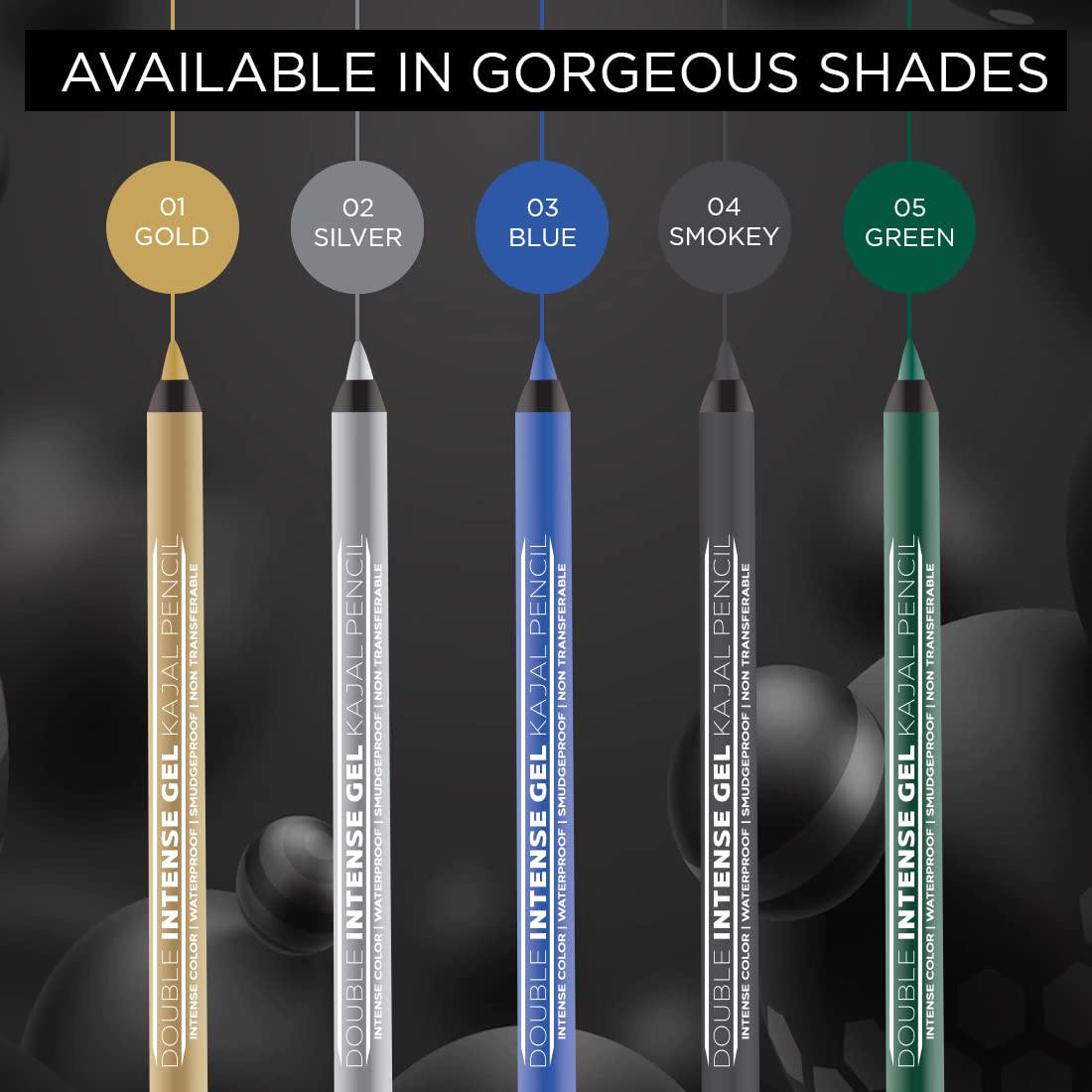 Seven Seas Double Intense Non Transfer Gel Kajal | Long Stay | Smooth One Stroke Application | Intense Color Pay Off | Soft Blendable Formula | Smudge Proof | Water Proof With Sharpener (Smoky)