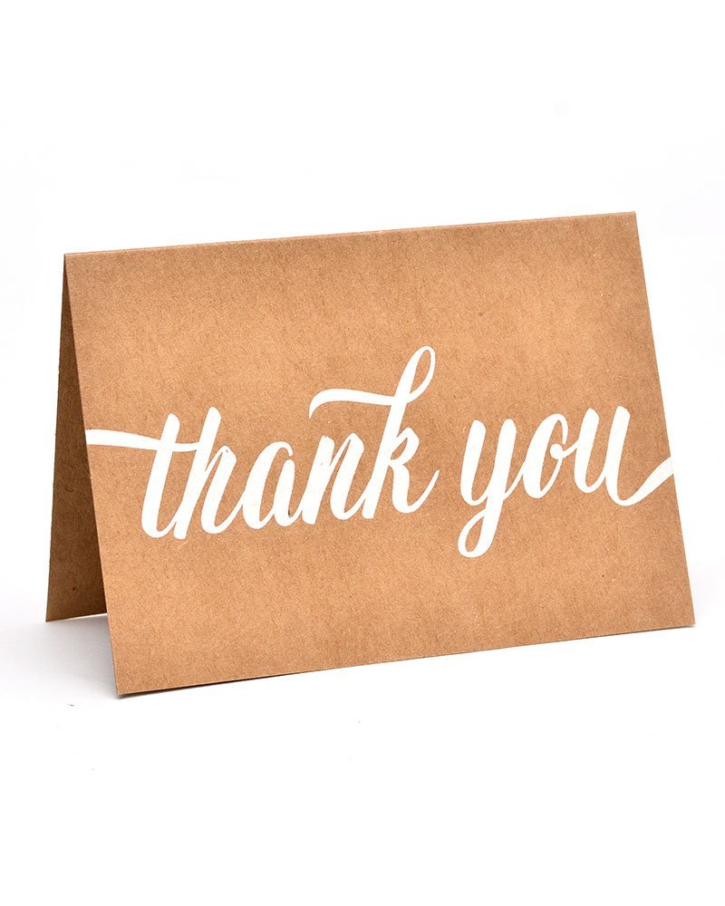 Gartner Studios White Script Thank You Cards, Brown, (83642) 50