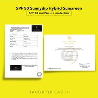 DAUGHTER EARTH Sunnydip Hybrid Sunscreen SPF 50 PA++++ | No White Cast, Hydrating Broad Spectrum, Very High Protection With Vitamin C & Sea Kelp | Lightweight, Non-Greasy For All Skin Types - 50ml