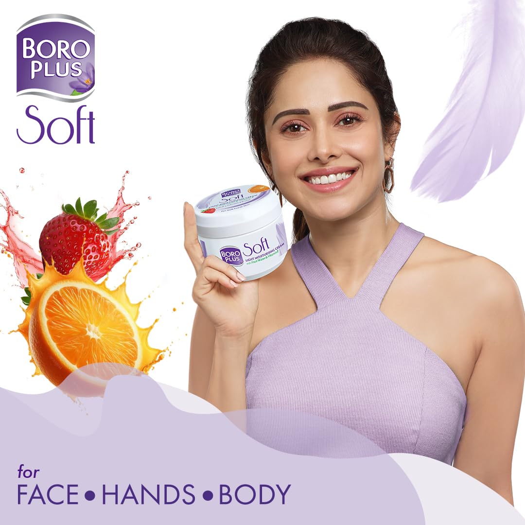 BoroPlus Soft Light Moisturising Cream|Light & Non-sticky|Provides 24 hour moisturisation | For Soft Fresh Skin 100 ml